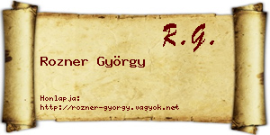Rozner György névjegykártya