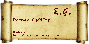 Rozner György névjegykártya