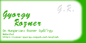 gyorgy rozner business card